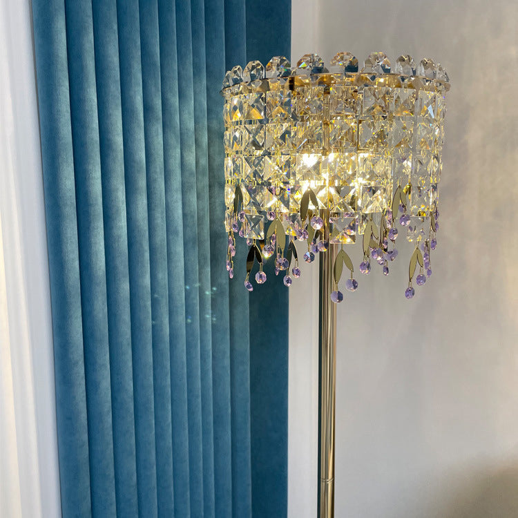 Traditional Luxury Round Crystal Floor Lamp