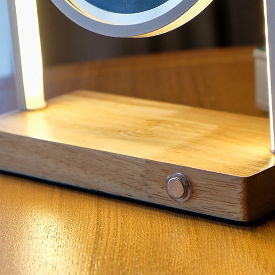 Floating Sand Wood Aluminum Table Lamp