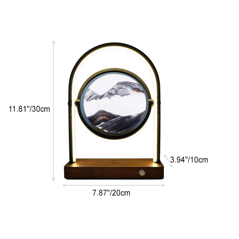 Floating Sand Wood Aluminum Table Lamp