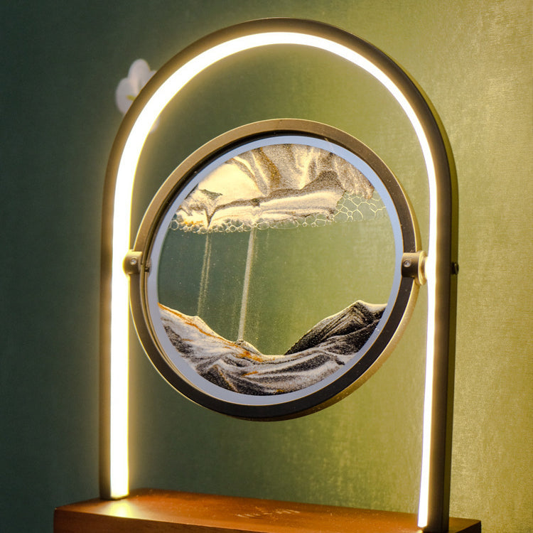 Floating Sand Wood Aluminum Table Lamp