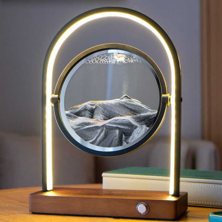 Floating Sand Wood Aluminum Table Lamp