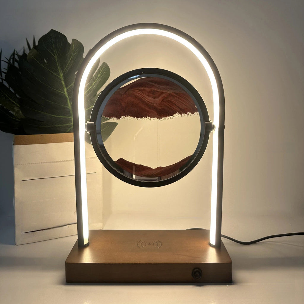 Floating Sand Wood Aluminum Table Lamp
