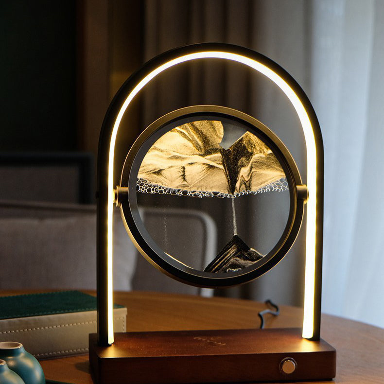 Floating Sand Wood Aluminum Table Lamp