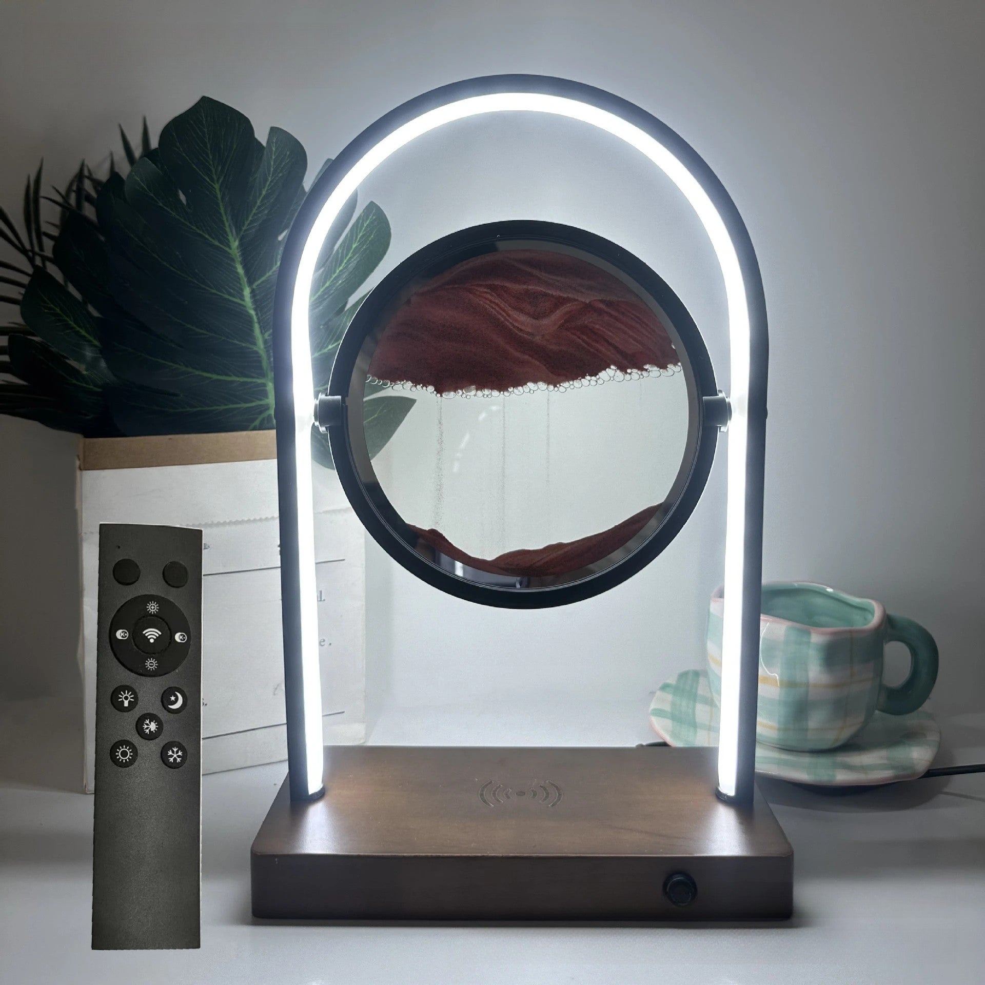 Floating Sand Wood Aluminum Table Lamp