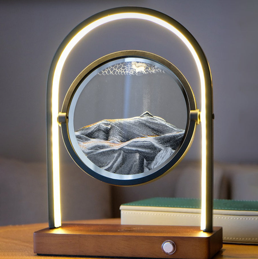 Floating Sand Wood Aluminum Table Lamp