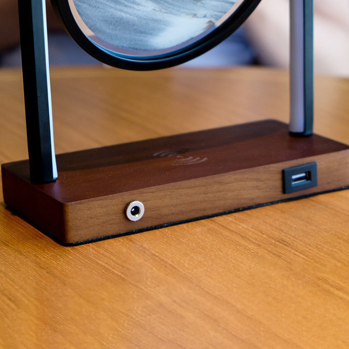 Floating Sand Wood Aluminum Table Lamp