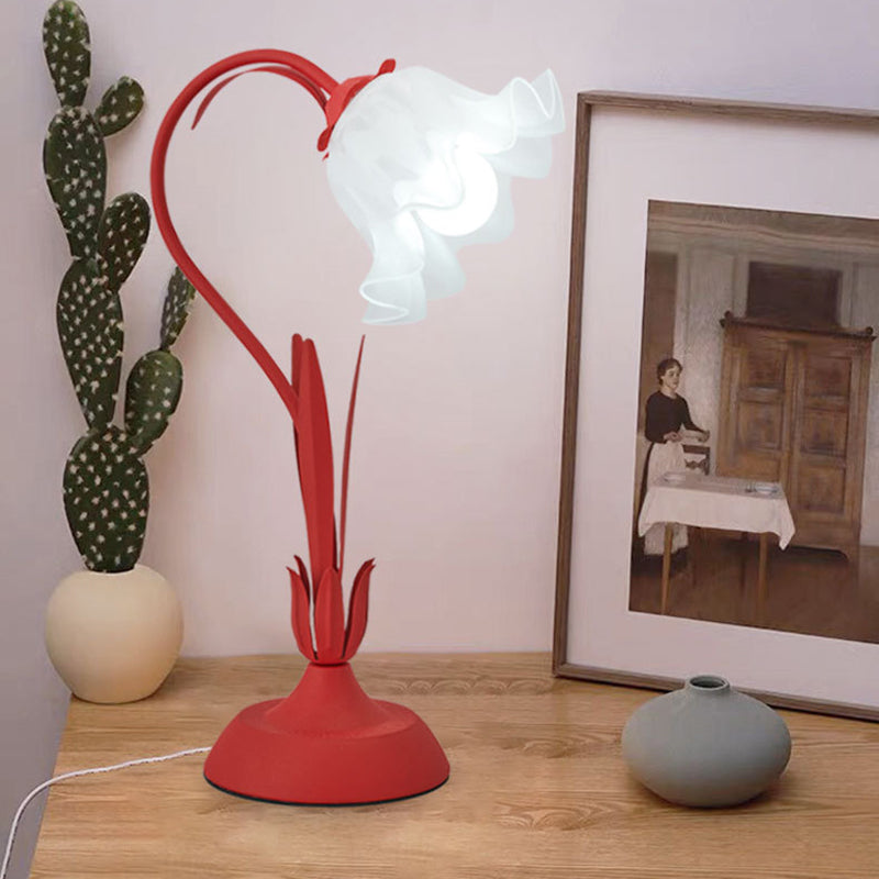 Flower Iron Acrylic Bedroom Table Lamp