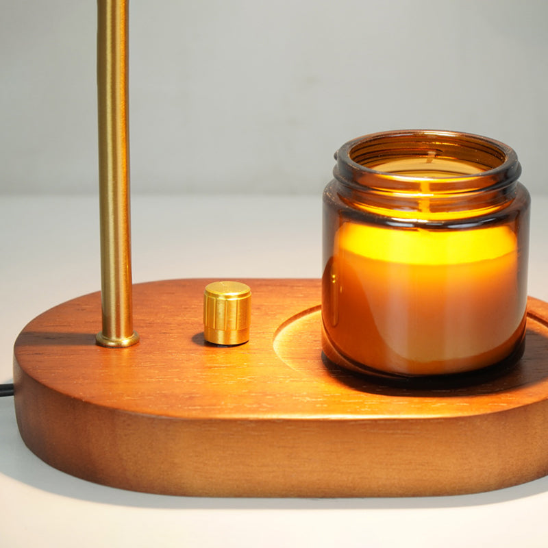 Flower Marble Wood Iron Table Lamp
