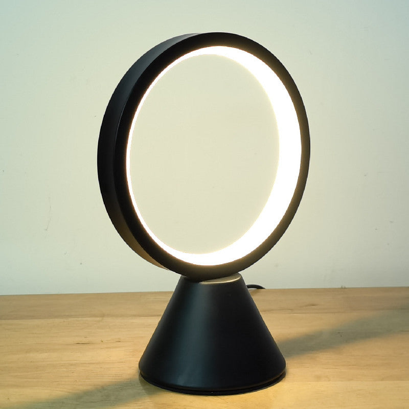 Round Aluminum PVC Bedroom Table Lamp
