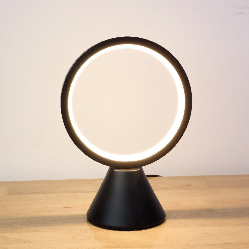 Round Aluminum PVC Bedroom Table Lamp