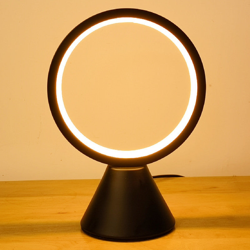 Round Aluminum PVC Bedroom Table Lamp