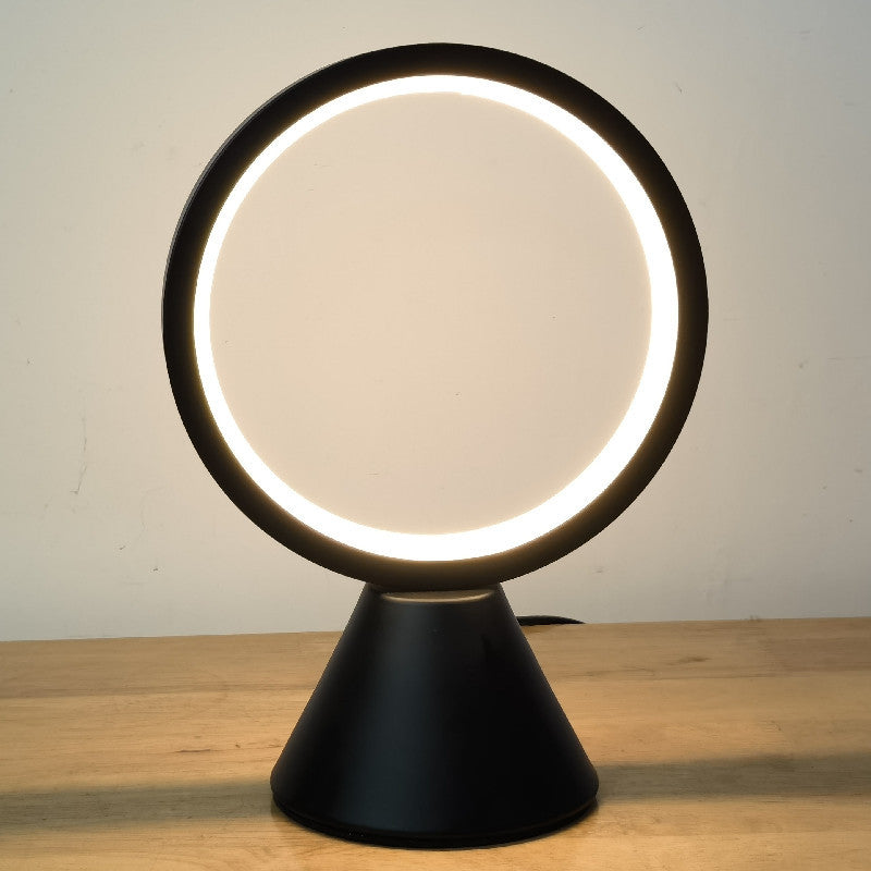 Round Aluminum PVC Bedroom Table Lamp