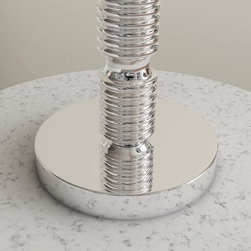 Round Pleated Iron Bedroom Table Lamp