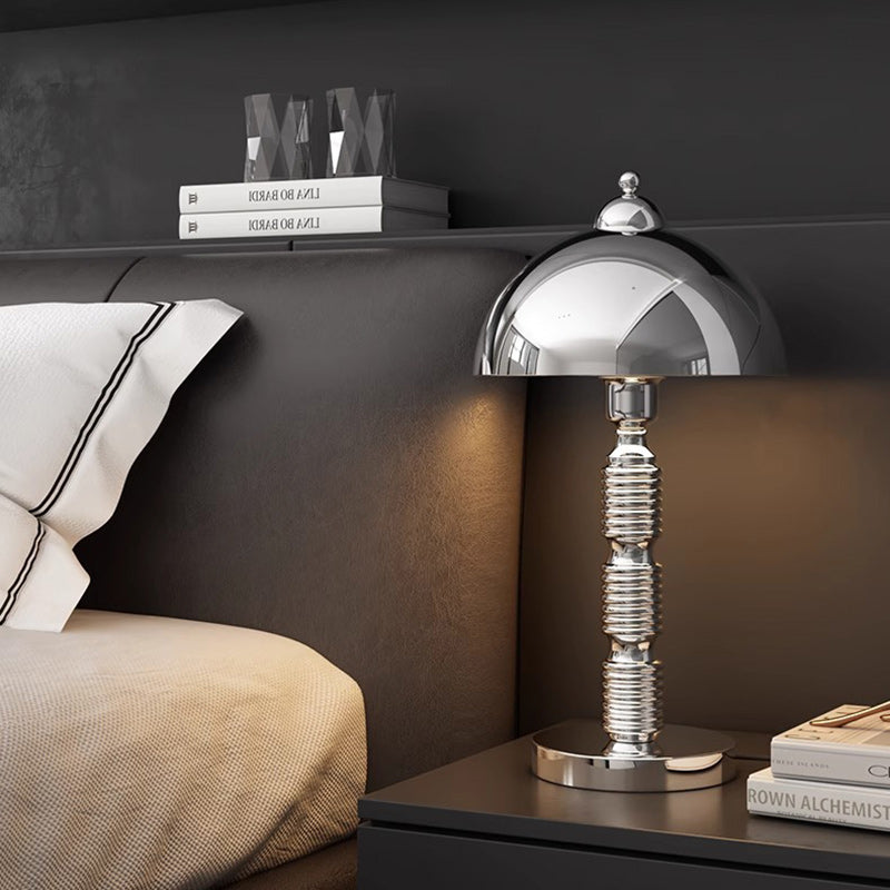 Round Pleated Iron Bedroom Table Lamp