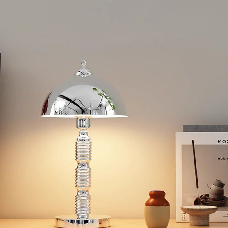 Round Pleated Iron Bedroom Table Lamp