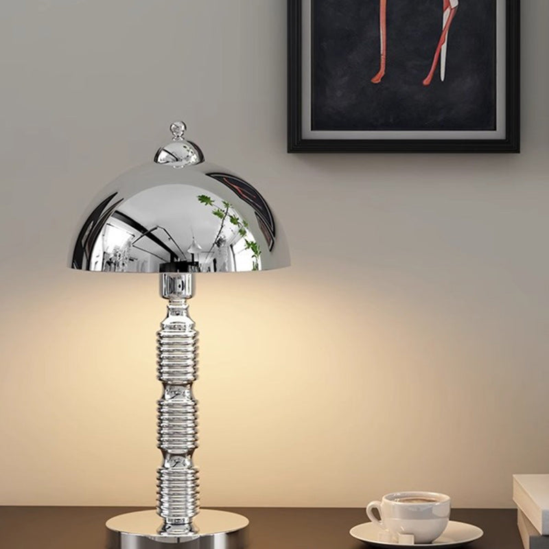 Round Pleated Iron Bedroom Table Lamp