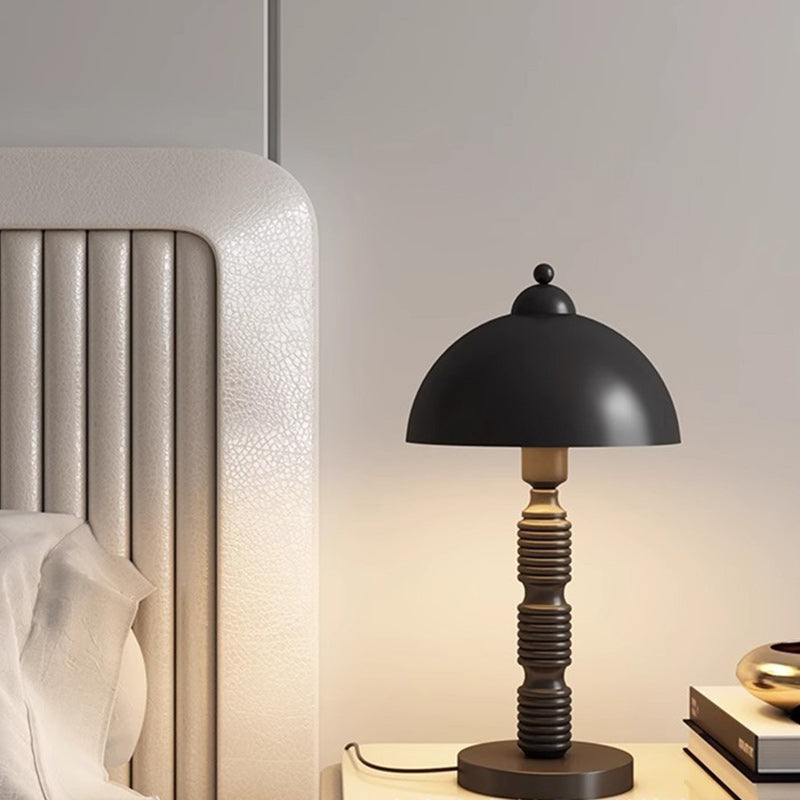 Round Pleated Iron Bedroom Table Lamp