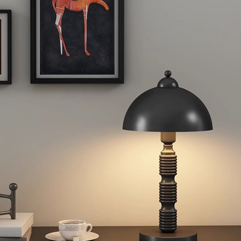 Round Pleated Iron Bedroom Table Lamp