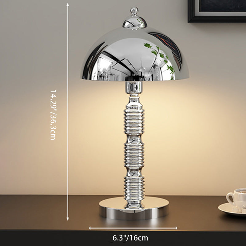 Round Pleated Iron Bedroom Table Lamp