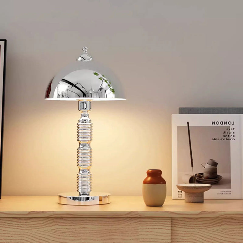 Round Pleated Iron Bedroom Table Lamp
