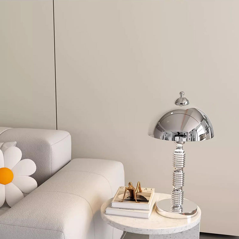 Round Pleated Iron Bedroom Table Lamp