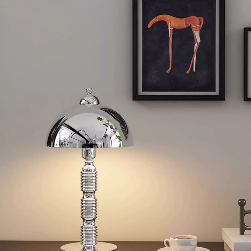 Round Pleated Iron Bedroom Table Lamp