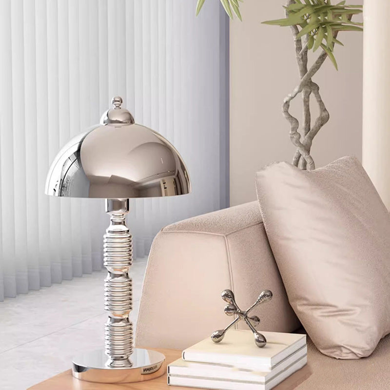 Round Pleated Iron Bedroom Table Lamp
