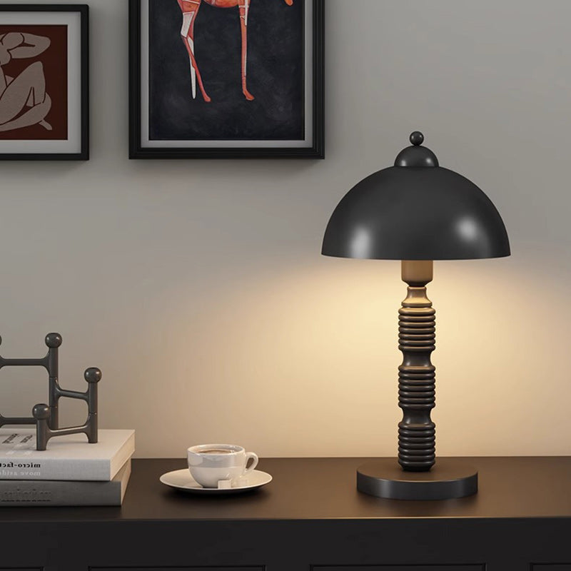 Round Pleated Iron Bedroom Table Lamp