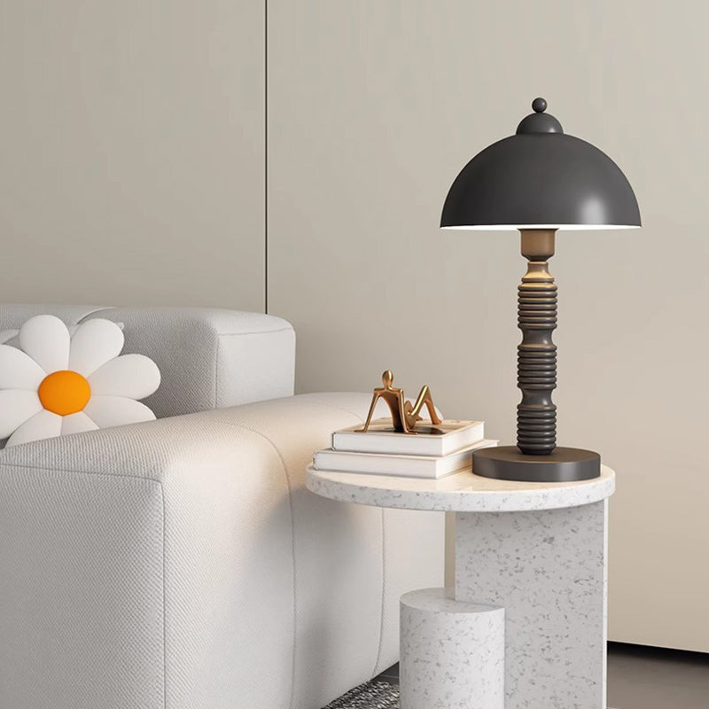 Round Pleated Iron Bedroom Table Lamp