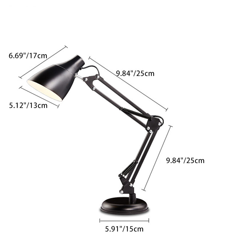 Foldable Bevel Round Iron Table Lamp