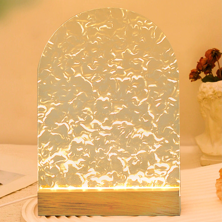 Water Ripple Wood Acrylic Table Lamp