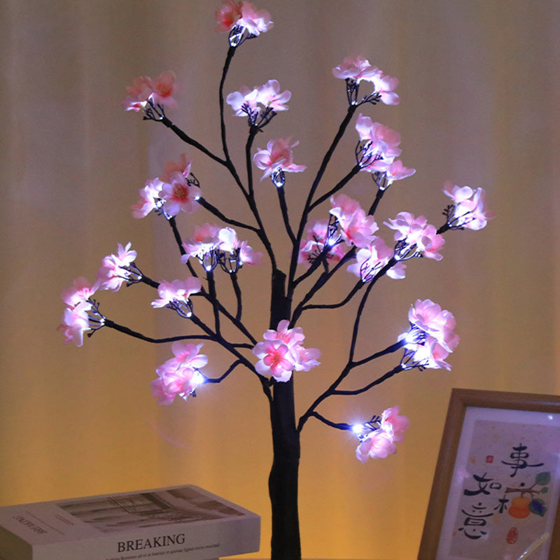 Simulation Flower Tree Shape Table Lamp