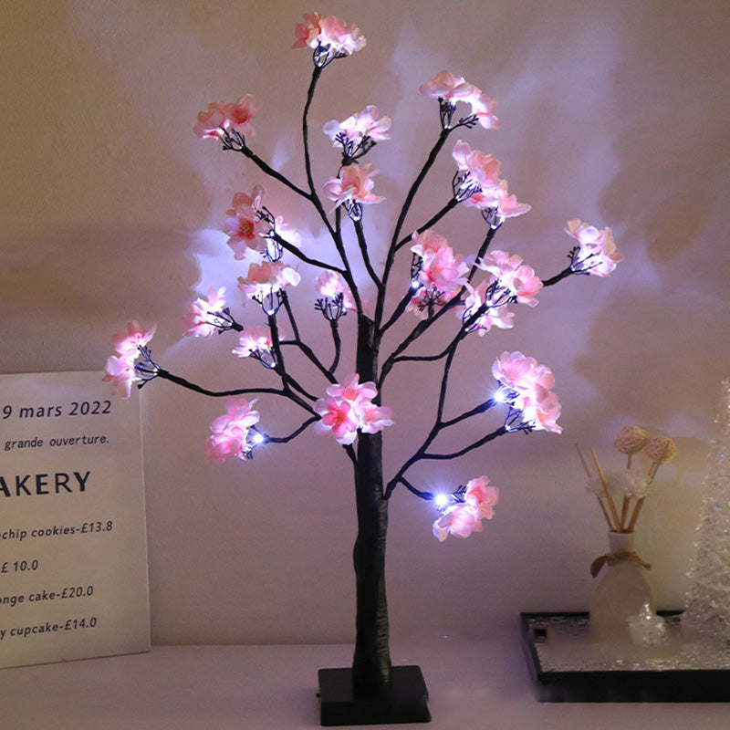 Simulation Flower Tree Shape Table Lamp