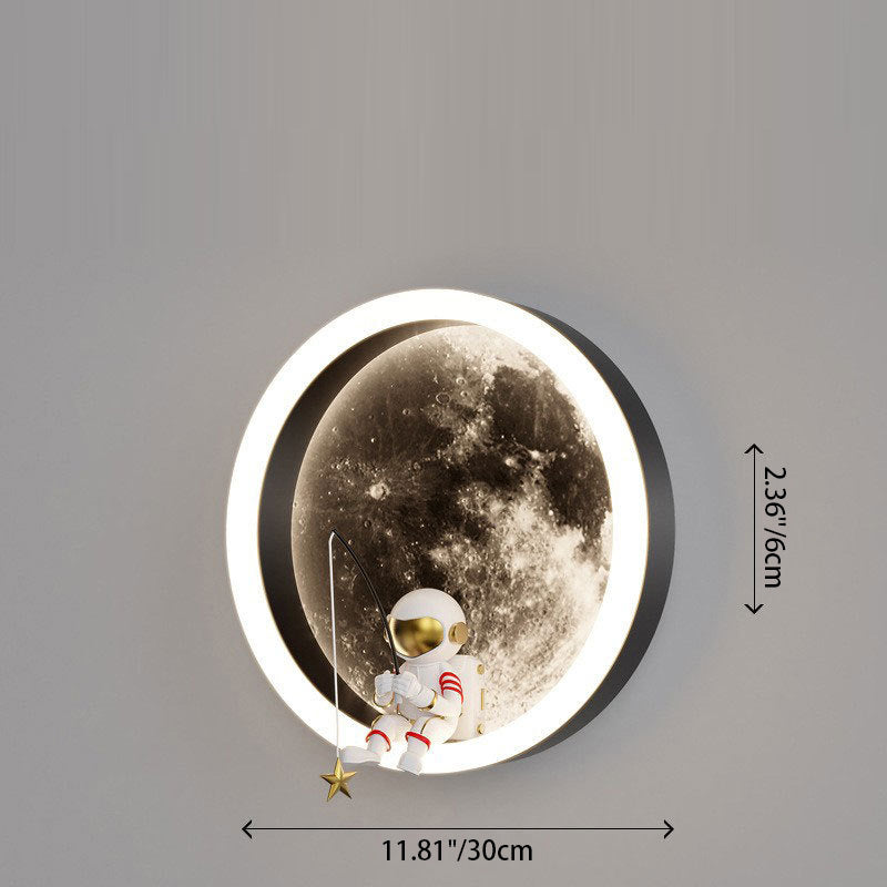 Round Space Astronaut Hardware Wall Lamp