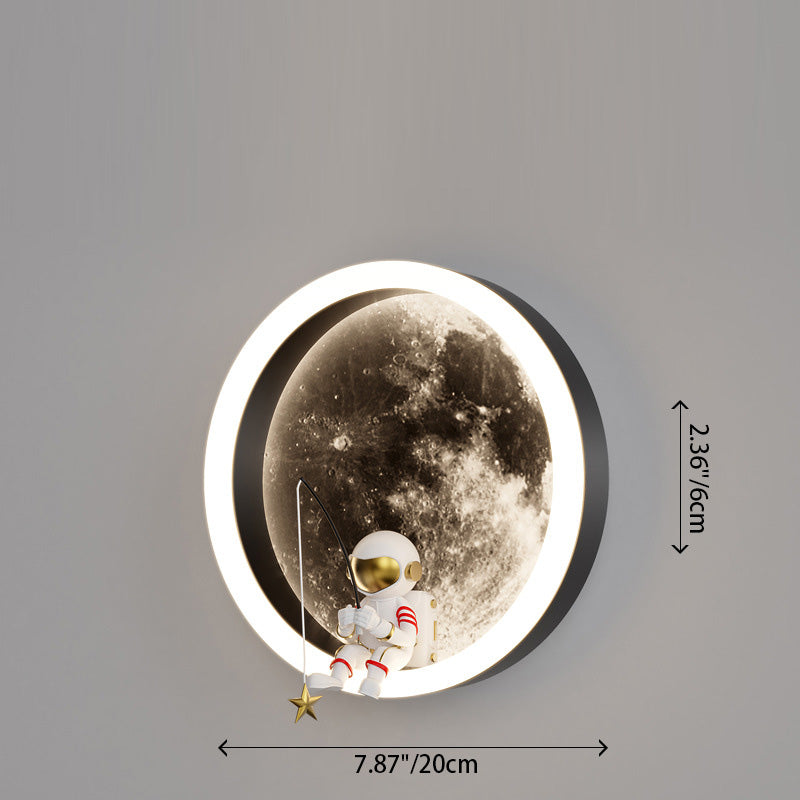 Round Space Astronaut Hardware Wall Lamp
