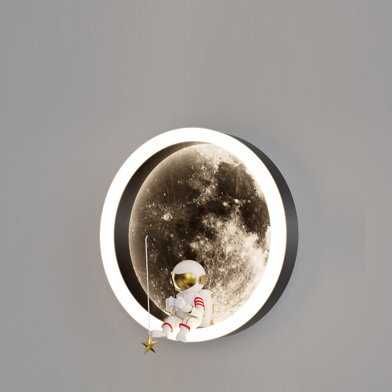 Round Space Astronaut Hardware Wall Lamp