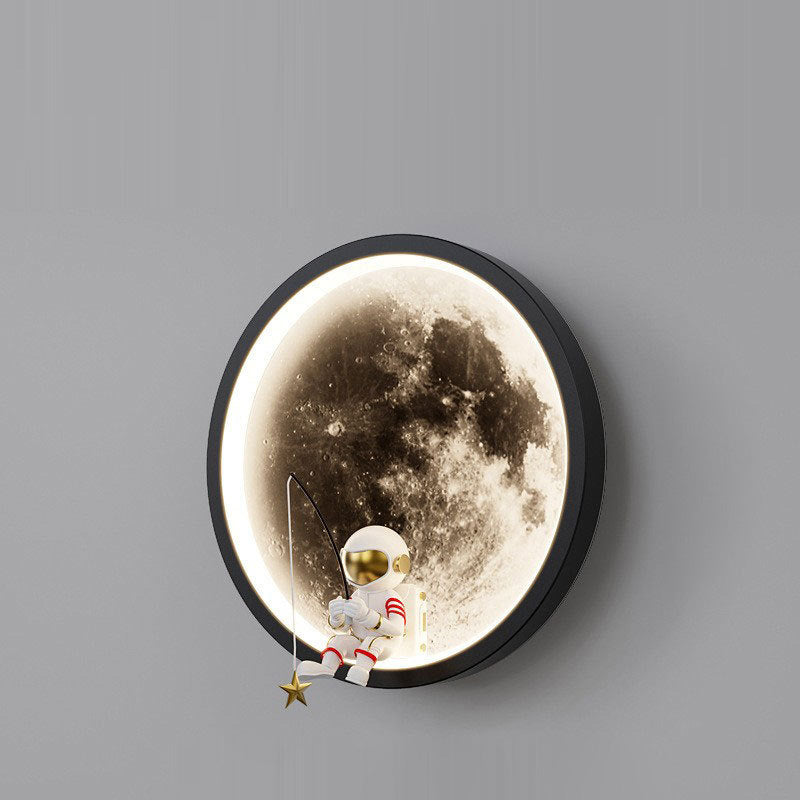 Round Space Astronaut Hardware Wall Lamp