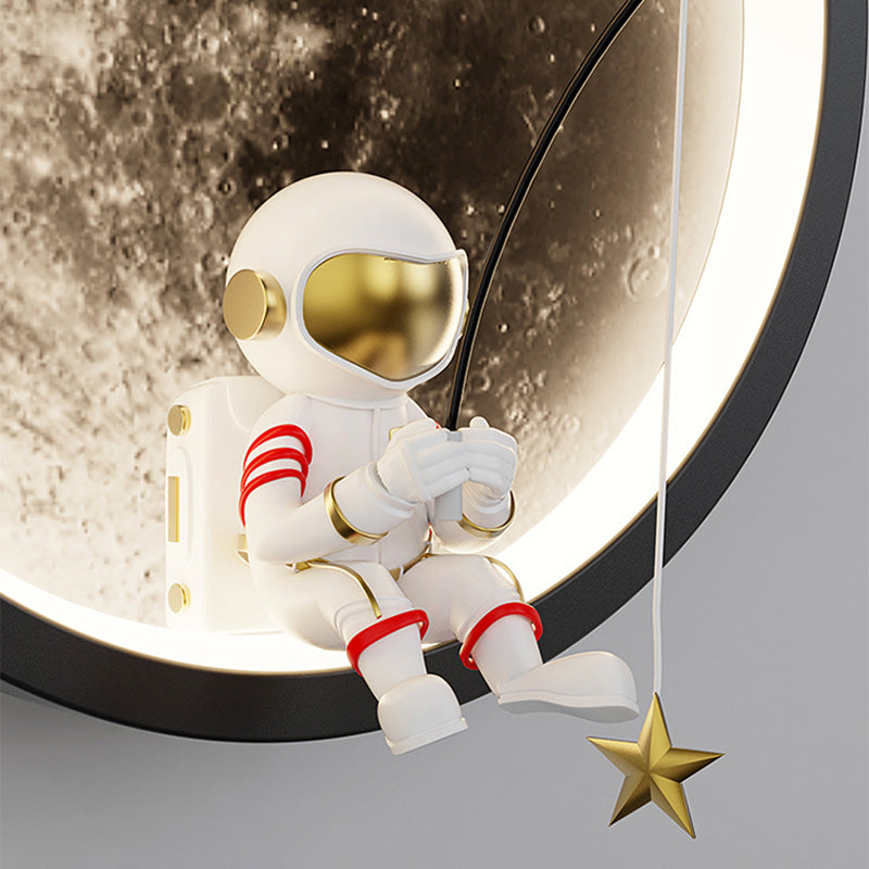 Round Space Astronaut Hardware Wall Lamp