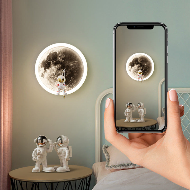 Round Space Astronaut Hardware Wall Lamp