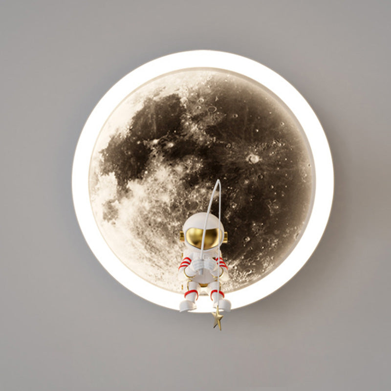 Round Space Astronaut Hardware Wall Lamp