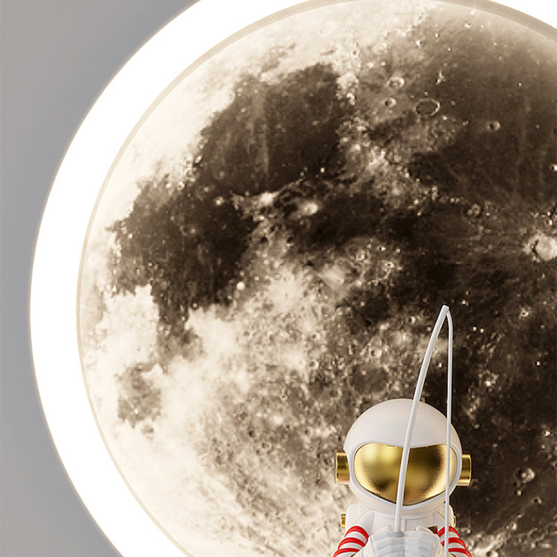 Round Space Astronaut Hardware Wall Lamp