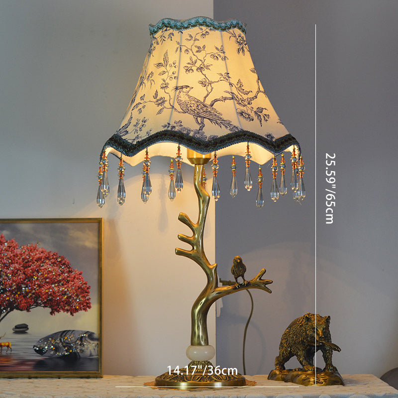 Root Bird Copper Fabric Table Lamp