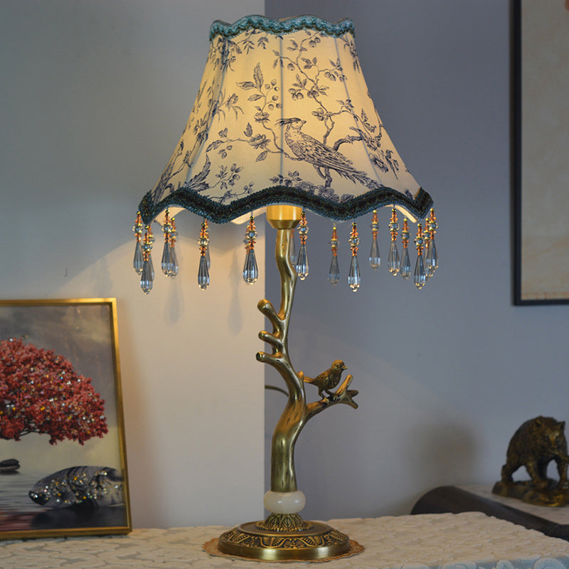 Root Bird Copper Fabric Table Lamp