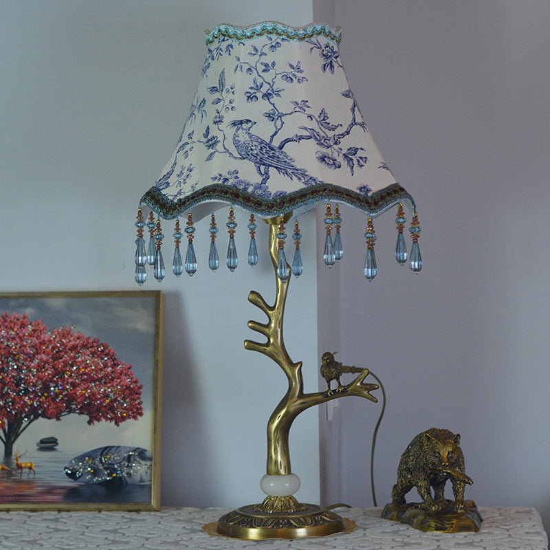 Root Bird Copper Fabric Table Lamp