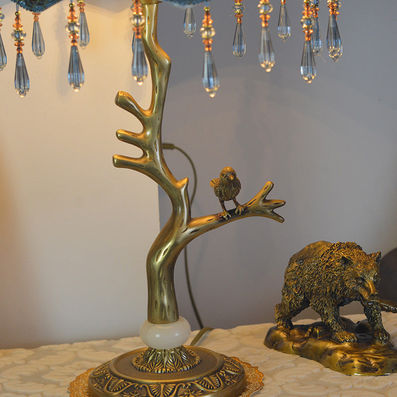 Root Bird Copper Fabric Table Lamp