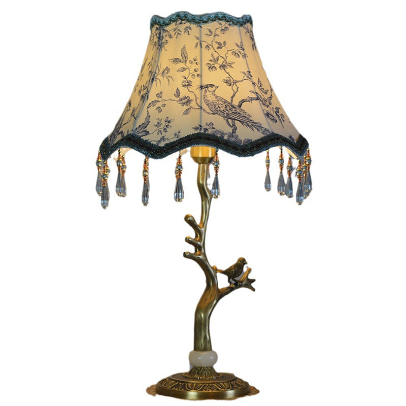 Root Bird Copper Fabric Table Lamp