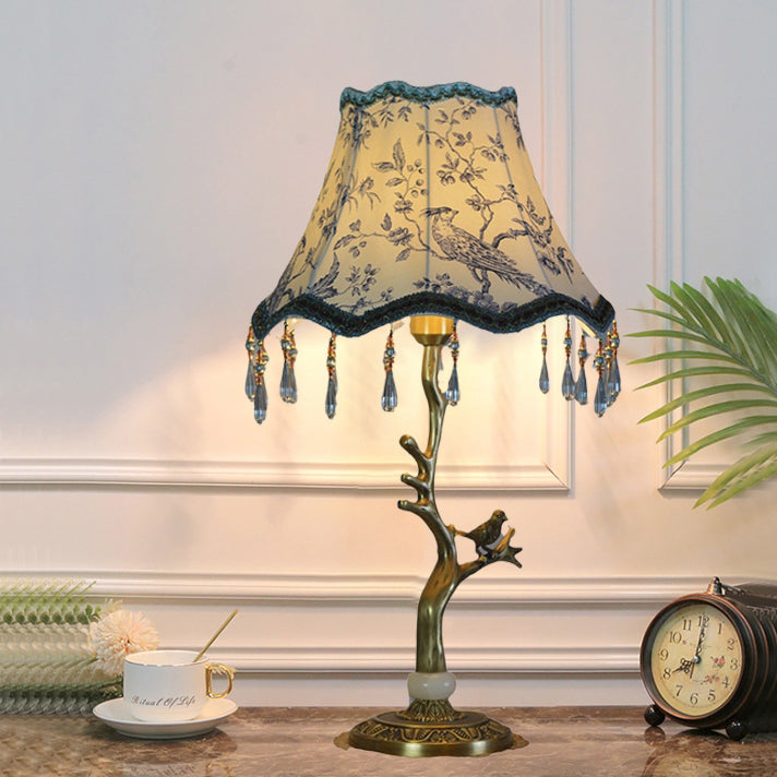 Root Bird Copper Fabric Table Lamp