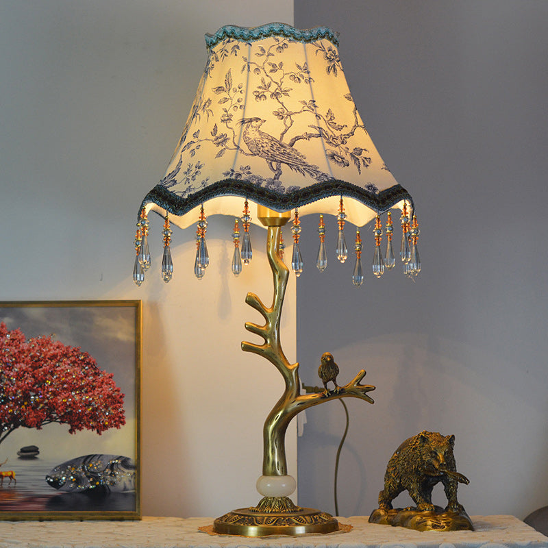 Root Bird Copper Fabric Table Lamp