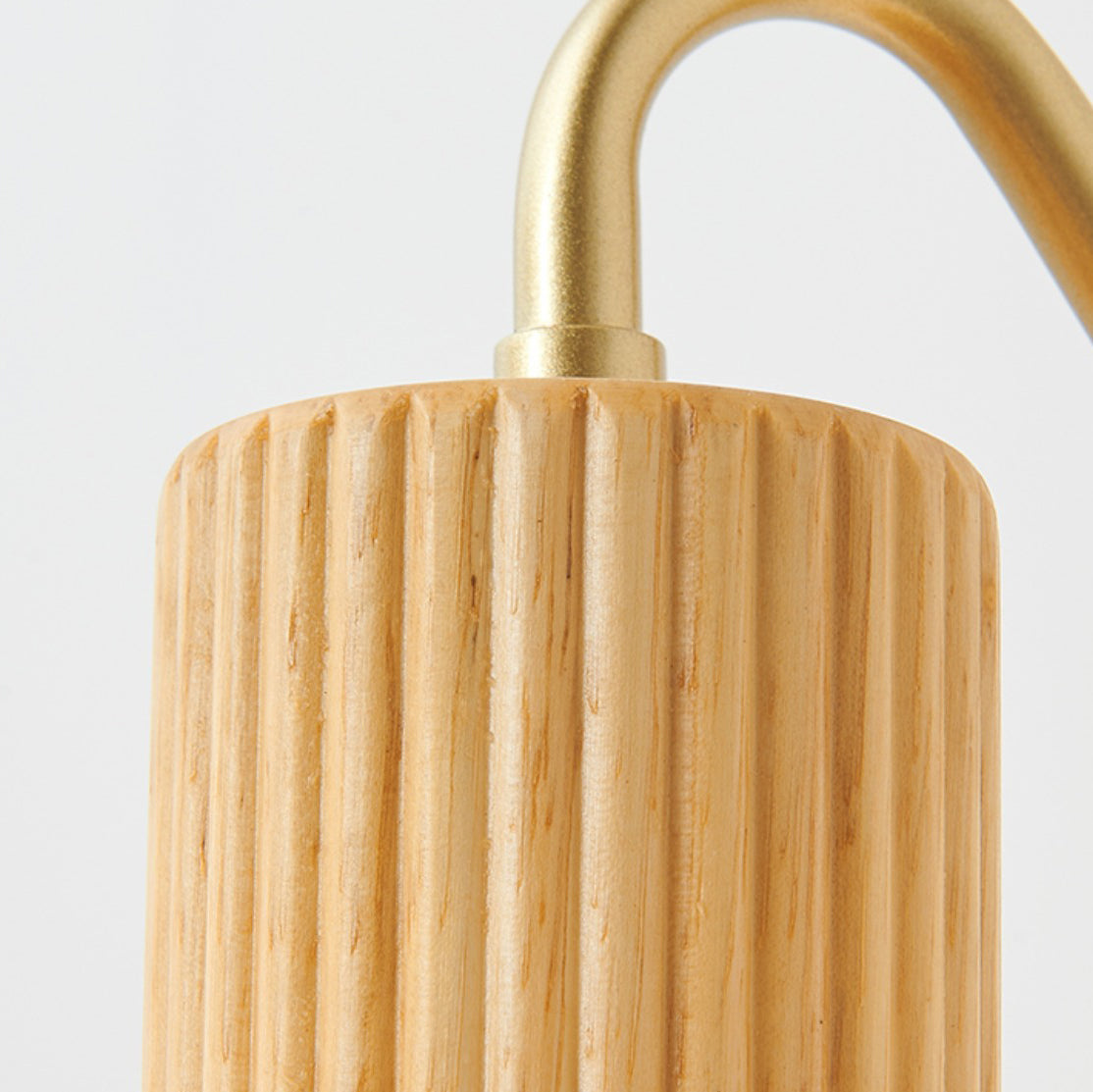 Oval Striped Glass Wood Wall Lamp