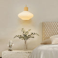 Oval Striped Glass Wood Wall Lamp